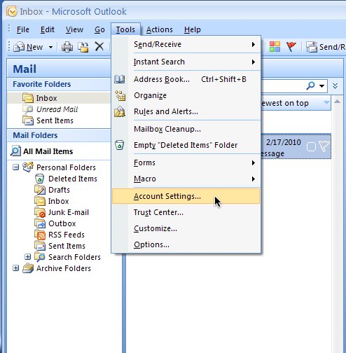 how to copy outlook account settings to another computer